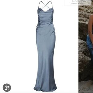 Shona Joy La Lune Lace Back Maxi Dress- Blue Smoke worn once!